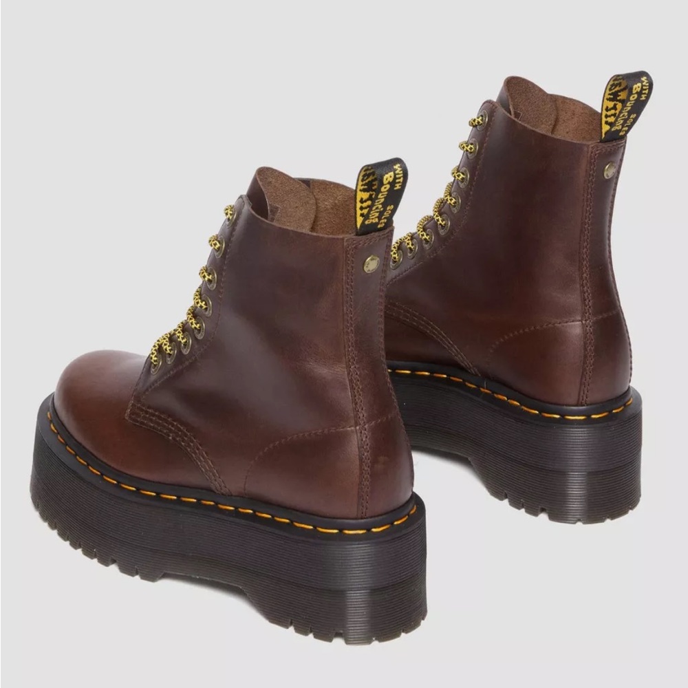 1460 PASCAL MAX PULL UP LEATHER PLATFORM BOOTS - Size 6 NWOB. NEVER WORN! - Picture 5 of 9